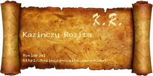 Kazinczy Rozita névjegykártya
